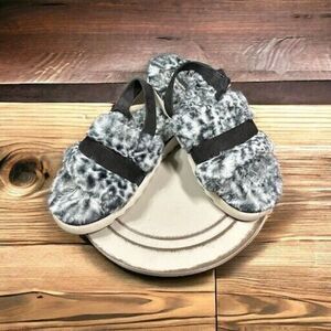 Koolaburra By UGG Fuzzed Out‎ Cheetah Womens Size 11 Black White Slide Sandals